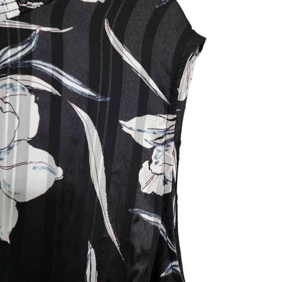 Torrid Midi Dress 4X Black White Floral Sleeveless High Neck A-line - Picture 6 of 9